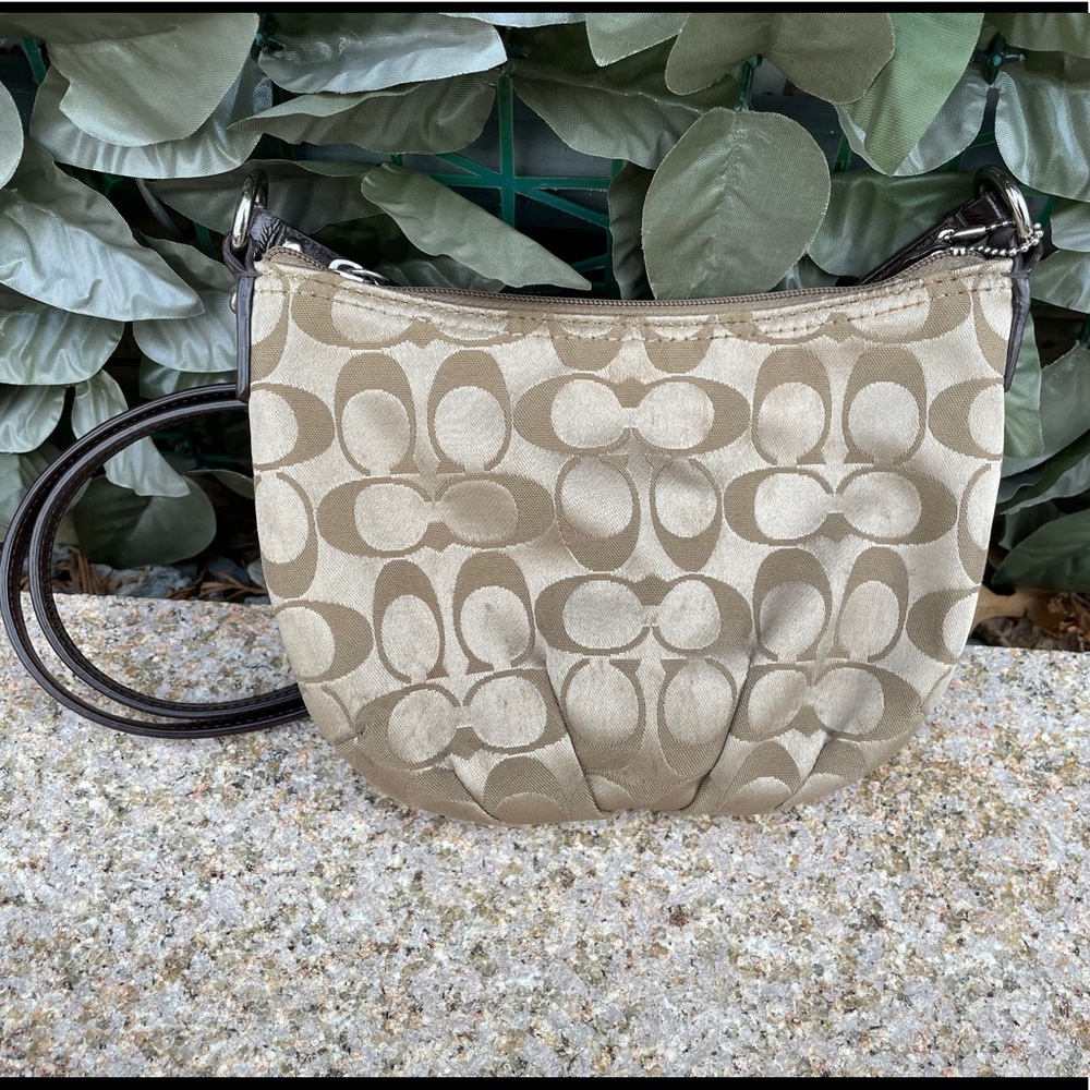 Coach Crossbody Bag Tan with Brown Leather Straps